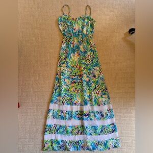 Lily Pulitzer Colorful Maxi Dress with Spaghetti Straps Size Small